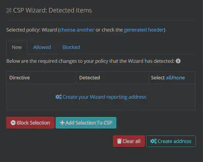 Report URI CSP Wizard