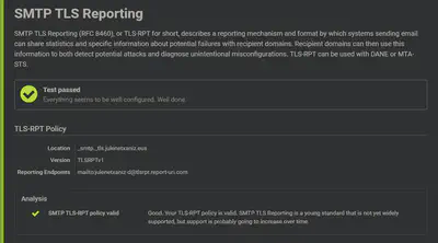 SMTP TLS Reporting Hardenize