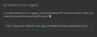 Report URI Network Error Logging