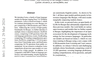 Latxa: An Open Language Model and Evaluation Suite for Basque featured image